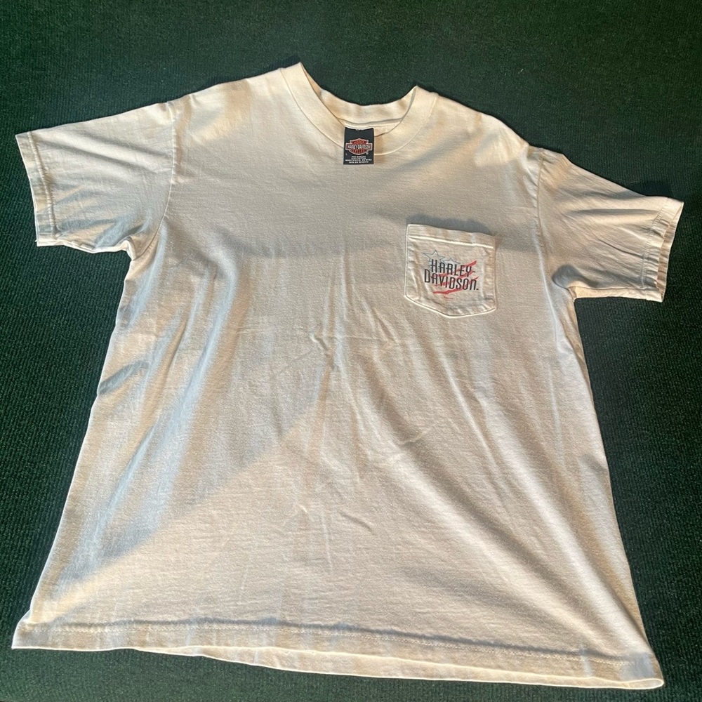 Harley-Davidson 90s Vintage White Size Large Short Sleeve
